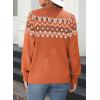 imageDokotoo Womens Cardigans Casual Long Sleeve Chunky Knit Fall Winter Button Down Fair Isle Cardigan SweatersOrange