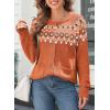 imageDokotoo Womens Cardigans Casual Long Sleeve Chunky Knit Fall Winter Button Down Fair Isle Cardigan SweatersOrange
