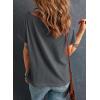 imageDokotoo Womens Casual Boat Neck Short Sleeve Waffle Knit Shirts Loose Summer Tunic Tops BlousesDark Grey