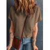 imageDokotoo Womens Casual Boat Neck Short Sleeve Waffle Knit Shirts Loose Summer Tunic Tops BlousesKhaki
