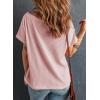 imageDokotoo Womens Casual Boat Neck Short Sleeve Waffle Knit Shirts Loose Summer Tunic Tops BlousesLight Pink