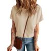 imageDokotoo Womens Casual Boat Neck Short Sleeve Waffle Knit Shirts Loose Summer Tunic Tops BlousesMist Green