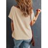 imageDokotoo Womens Casual Boat Neck Short Sleeve Waffle Knit Shirts Loose Summer Tunic Tops BlousesMist Green
