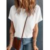 imageDokotoo Womens Casual Boat Neck Short Sleeve Waffle Knit Shirts Loose Summer Tunic Tops BlousesWhite