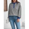 imageDokotoo Womens Casual Crewneck Color Block Striped Oversized Sweatshirt Long Sleeve Shirts Tunic TopsBlack