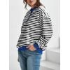 imageDokotoo Womens Casual Crewneck Color Block Striped Oversized Sweatshirt Long Sleeve Shirts Tunic TopsBlack
