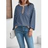 imageDokotoo Womens Casual Crewneck Color Block Striped Oversized Sweatshirt Long Sleeve Shirts Tunic TopsBlue