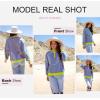 imageDokotoo Womens Casual Crewneck Color Block Striped Oversized Sweatshirt Long Sleeve Shirts Tunic TopsGreen