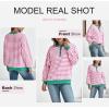 imageDokotoo Womens Casual Crewneck Color Block Striped Oversized Sweatshirt Long Sleeve Shirts Tunic TopsPink