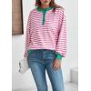 imageDokotoo Womens Casual Crewneck Color Block Striped Oversized Sweatshirt Long Sleeve Shirts Tunic TopsPink