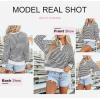 imageDokotoo Womens Casual Crewneck Color Block Striped Oversized Sweatshirt Long Sleeve Shirts Tunic TopsWhite