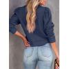 imageDokotoo Womens Casual Cropped Sweatshirts Puff Sleeve Crop Pullover Crewneck Cute TopsBlue