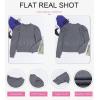 imageDokotoo Womens Casual Cropped Sweatshirts Puff Sleeve Crop Pullover Crewneck Cute TopsGray