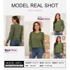 imageDokotoo Womens Casual Cropped Sweatshirts Puff Sleeve Crop Pullover Crewneck Cute TopsGreen