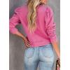 imageDokotoo Womens Casual Cropped Sweatshirts Puff Sleeve Crop Pullover Crewneck Cute TopsHot Pink