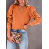 imageDokotoo Womens Casual Cropped Sweatshirts Puff Sleeve Crop Pullover Crewneck Cute TopsOrange