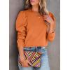 imageDokotoo Womens Casual Cropped Sweatshirts Puff Sleeve Crop Pullover Crewneck Cute TopsOrange