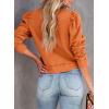 imageDokotoo Womens Casual Cropped Sweatshirts Puff Sleeve Crop Pullover Crewneck Cute TopsOrange