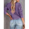 imageDokotoo Womens Casual Cropped Sweatshirts Puff Sleeve Crop Pullover Crewneck Cute TopsPurple