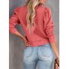 imageDokotoo Womens Casual Cropped Sweatshirts Puff Sleeve Crop Pullover Crewneck Cute TopsRed