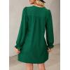 imageDokotoo Womens Casual Dress ALine Ruffle Sleeve V Neck Midi Dress 2025 Fashion Pleated Flowy Sundress Loose Shirt DressesGreen