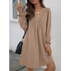 imageDokotoo Womens Casual Dress ALine Ruffle Sleeve V Neck Midi Dress 2025 Fashion Pleated Flowy Sundress Loose Shirt DressesKhaki