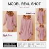 imageDokotoo Womens Casual Dress ALine Ruffle Sleeve V Neck Midi Dress 2025 Fashion Pleated Flowy Sundress Loose Shirt DressesPink