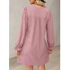 imageDokotoo Womens Casual Dress ALine Ruffle Sleeve V Neck Midi Dress 2025 Fashion Pleated Flowy Sundress Loose Shirt DressesPink