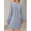 imageDokotoo Womens Casual Dress ALine Ruffle Sleeve V Neck Midi Dress 2025 Fashion Pleated Flowy Sundress Loose Shirt DressesSky Blue