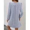 imageDokotoo Womens Casual Dress ALine Ruffle Sleeve V Neck Midi Dress 2025 Fashion Pleated Flowy Sundress Loose Shirt DressesSky Blue