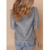 imageDokotoo Womens Casual Half Zip Long Sleeve Pullover Shirts Solid Color Textured Sweatshirt Tunic TopsGray