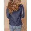 imageDokotoo Womens Casual Half Zip Long Sleeve Pullover Shirts Solid Color Textured Sweatshirt Tunic TopsNavy Blue