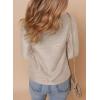 imageDokotoo Womens Casual Half Zip Long Sleeve Pullover Shirts Solid Color Textured Sweatshirt Tunic TopsOatmeal