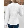 imageDokotoo Womens Casual Half Zip Long Sleeve Pullover Shirts Solid Color Textured Sweatshirt Tunic TopsWhite