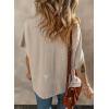 imageDokotoo Womens Casual Oversized Short Sleeve Solid Color Loose Texture Knit Tunic Tops BlousesApricot