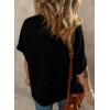 imageDokotoo Womens Casual Oversized Short Sleeve Solid Color Loose Texture Knit Tunic Tops BlousesBlack