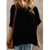 imageDokotoo Womens Casual Oversized Short Sleeve Solid Color Loose Texture Knit Tunic Tops BlousesBlack