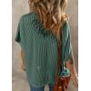 imageDokotoo Womens Casual Oversized Short Sleeve Solid Color Loose Texture Knit Tunic Tops BlousesBlackish Green