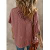 imageDokotoo Womens Casual Oversized Short Sleeve Solid Color Loose Texture Knit Tunic Tops BlousesMineral Red