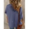 imageDokotoo Womens Casual Oversized Short Sleeve Solid Color Loose Texture Knit Tunic Tops BlousesNavy Blue
