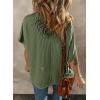 imageDokotoo Womens Casual Oversized Short Sleeve Solid Color Loose Texture Knit Tunic Tops BlousesVineyard Green