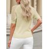 imageDokotoo Womens Casual Short Sleeve Loose Crochet Tunic Tops Lightweight Knit Pullover Sweater BlousesApricot