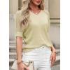 imageDokotoo Womens Casual Short Sleeve Loose Crochet Tunic Tops Lightweight Knit Pullover Sweater BlousesApricot