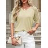 imageDokotoo Womens Casual Short Sleeve Loose Crochet Tunic Tops Lightweight Knit Pullover Sweater BlousesApricot