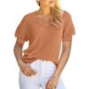 imageDokotoo Womens Casual Short Sleeve Loose Crochet Tunic Tops Lightweight Knit Pullover Sweater BlousesGold Flame