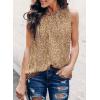 imageDokotoo Womens Casual Sleeveless Shirts Halter Neck Leopard Print Tank Top and BlousesKhaki