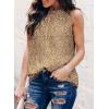 imageDokotoo Womens Casual Sleeveless Shirts Halter Neck Leopard Print Tank Top and BlousesKhaki