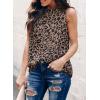 imageDokotoo Womens Casual Sleeveless Shirts Halter Neck Leopard Print Tank Top and BlousesLeopard