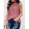 imageDokotoo Womens Casual Sleeveless Shirts Halter Neck Leopard Print Tank Top and BlousesRed 2