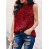 imageDokotoo Womens Casual Sleeveless Shirts Halter Neck Leopard Print Tank Top and BlousesRed
